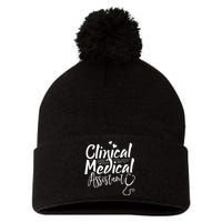 Clinical Medical Assistant Healthcare Technical Nurse Pom Pom 12in Knit Beanie