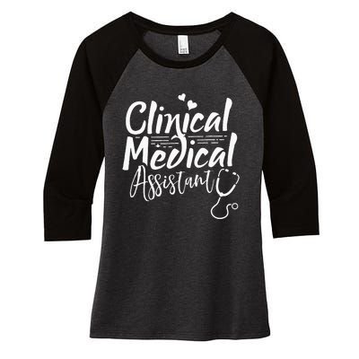 Clinical Medical Assistant Healthcare Technical Nurse Women's Tri-Blend 3/4-Sleeve Raglan Shirt