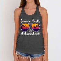 Cruise Mode Activated Vacation Funny Family Matching Group Women's Knotted Racerback Tank