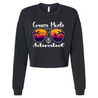 Cruise Mode Activated Vacation Funny Family Matching Group Cropped Pullover Crew