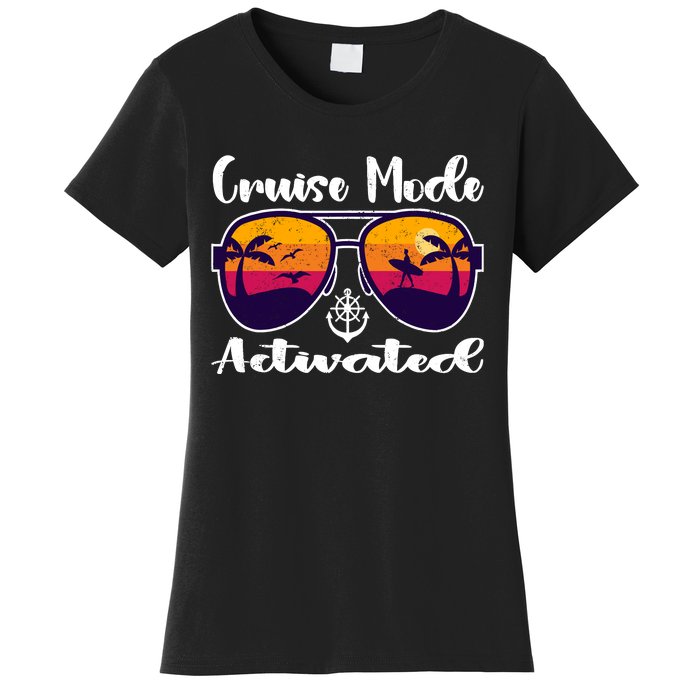 Cruise Mode Activated Vacation Funny Family Matching Group Women's T-Shirt