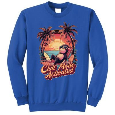 Chill Mode Activated Funny Monkey With Sunglasses Vacay Vibe Gift Sweatshirt