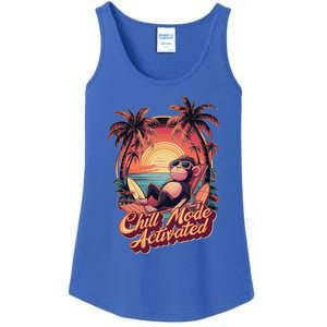 Chill Mode Activated Funny Monkey With Sunglasses Vacay Vibe Gift Ladies Essential Tank