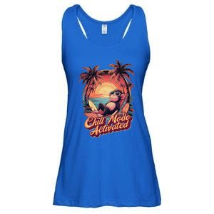 Chill Mode Activated Funny Monkey With Sunglasses Vacay Vibe Gift Ladies Essential Flowy Tank