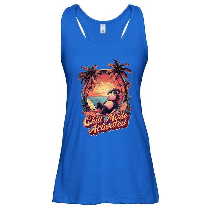 Chill Mode Activated Funny Monkey With Sunglasses Vacay Vibe Gift Ladies Essential Flowy Tank