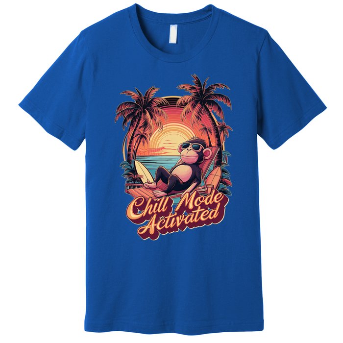 Chill Mode Activated Funny Monkey With Sunglasses Vacay Vibe Gift Premium T-Shirt