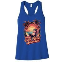 Chill Mode Activated Funny Monkey With Sunglasses Vacay Vibe Gift Women's Racerback Tank