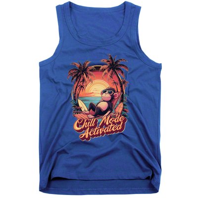 Chill Mode Activated Funny Monkey With Sunglasses Vacay Vibe Gift Tank Top