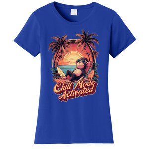 Chill Mode Activated Funny Monkey With Sunglasses Vacay Vibe Gift Women's T-Shirt