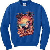 Chill Mode Activated Funny Monkey With Sunglasses Vacay Vibe Gift Kids Sweatshirt