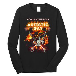 Cool Mysterious Autistic Gay Hard Skeleton Meme Long Sleeve Shirt