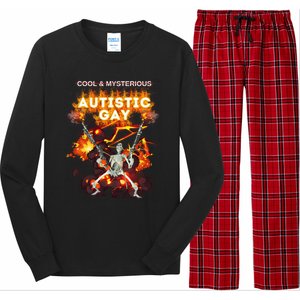 Cool Mysterious Autistic Gay Hard Skeleton Meme Long Sleeve Pajama Set