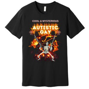 Cool Mysterious Autistic Gay Hard Skeleton Meme Premium T-Shirt