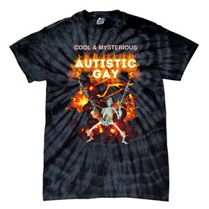 Cool Mysterious Autistic Gay Hard Skeleton Meme Tie-Dye T-Shirt