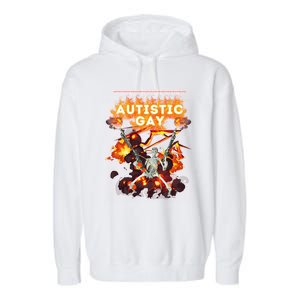 Cool Mysterious Autistic Gay Hard Skeleton Meme Garment-Dyed Fleece Hoodie