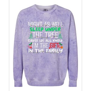 Christmas Might As Well Sleep Under Tree Christmas Colorblast Crewneck Sweatshirt