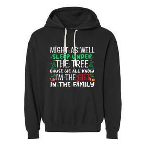 Christmas Might As Well Sleep Under Tree Christmas Garment-Dyed Fleece Hoodie