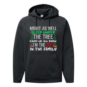 Christmas Might As Well Sleep Under Tree Christmas Performance Fleece Hoodie