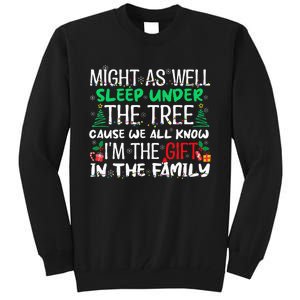 Christmas Might As Well Sleep Under Tree Christmas Tall Sweatshirt