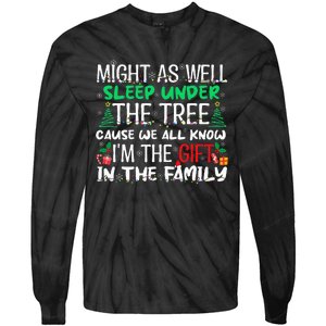 Christmas Might As Well Sleep Under Tree Christmas Tie-Dye Long Sleeve Shirt