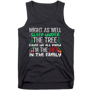 Christmas Might As Well Sleep Under Tree Christmas Tank Top