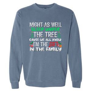 Christmas Might As Well Sleep Under Tree Christmas Garment-Dyed Sweatshirt