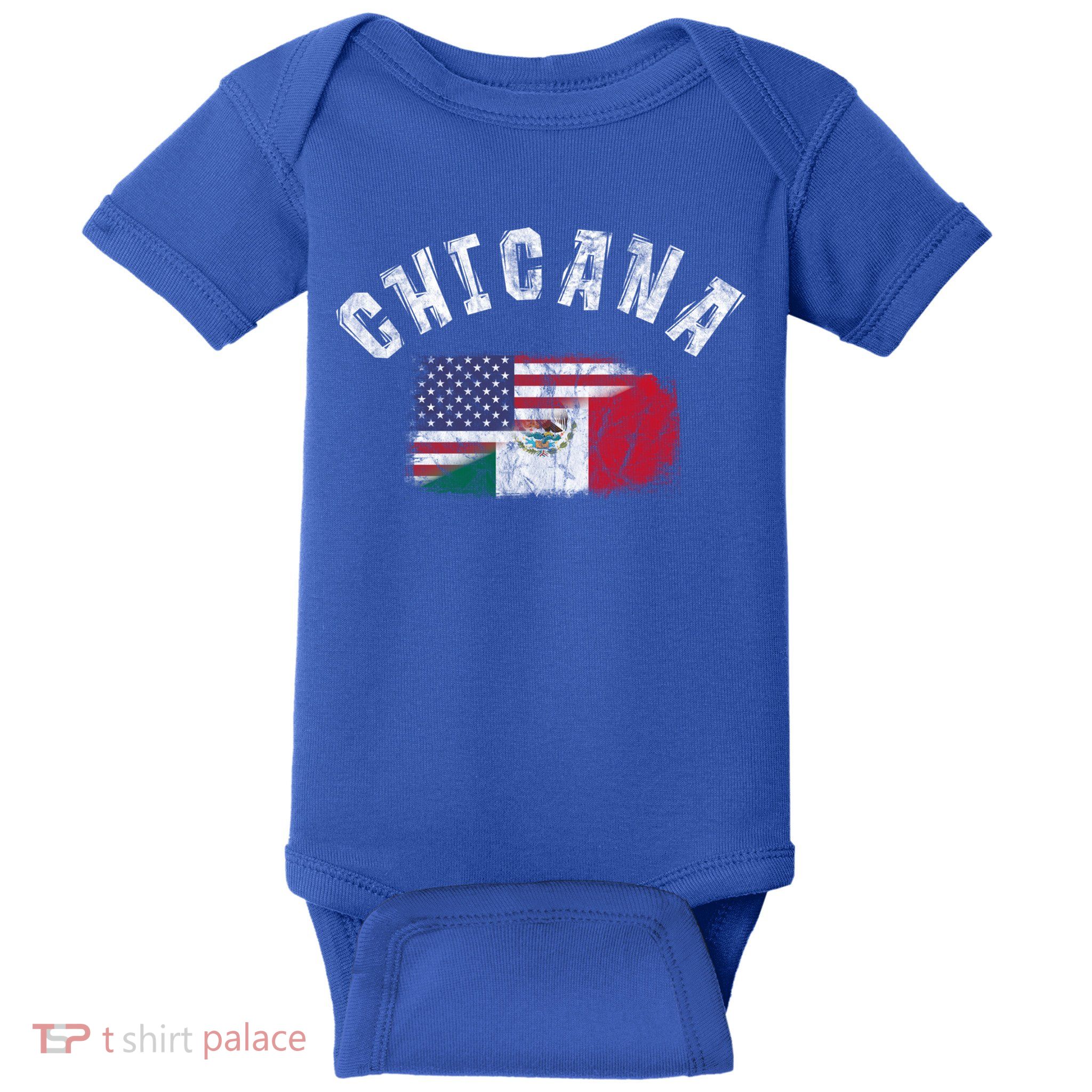 Chicana Mexican American Flag Mexico United States Latina Meaningful Gift Baby Bodysuit