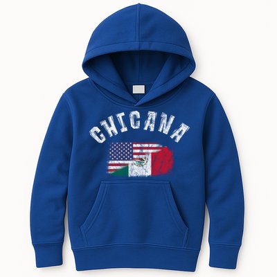Chicana Mexican American Flag Mexico United States Latina Meaningful Gift Kids Hoodie