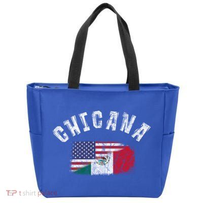 Chicana Mexican American Flag Mexico United States Latina Meaningful Gift Zip Tote Bag