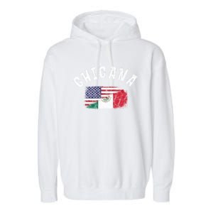 Chicana Mexican American Flag Mexico United States Latina Meaningful Gift Garment-Dyed Fleece Hoodie