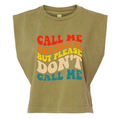 Call Me Antisocial But Please DonT Call Me Garment-Dyed Women's Muscle Tee