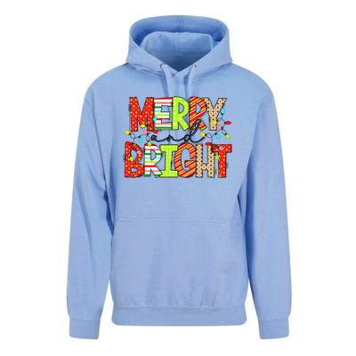 Cute Merry And Bright Christmas Lights Funny Xmas Women Unisex Surf Hoodie