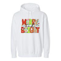 Cute Merry And Bright Christmas Lights Funny Xmas Women Garment-Dyed Fleece Hoodie