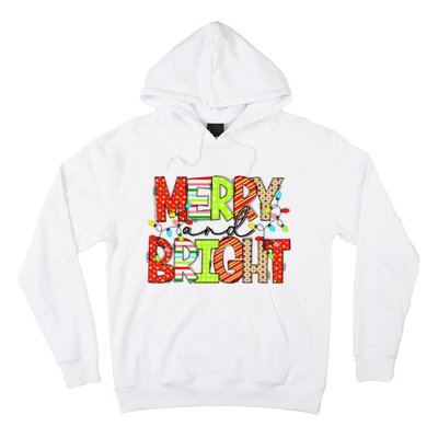 Cute Merry And Bright Christmas Lights Funny Xmas Women Hoodie