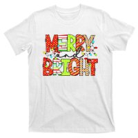 Cute Merry And Bright Christmas Lights Funny Xmas Women T-Shirt