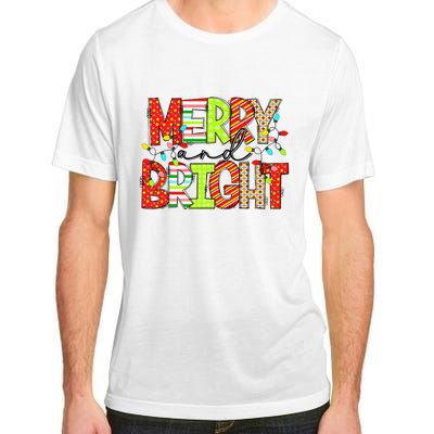 Cute Merry And Bright Christmas Lights Funny Xmas Women Adult ChromaSoft Performance T-Shirt