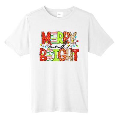 Cute Merry And Bright Christmas Lights Funny Xmas Women Tall Fusion ChromaSoft Performance T-Shirt