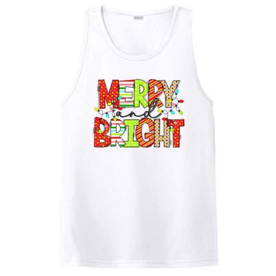 Cute Merry And Bright Christmas Lights Funny Xmas Women PosiCharge Competitor Tank