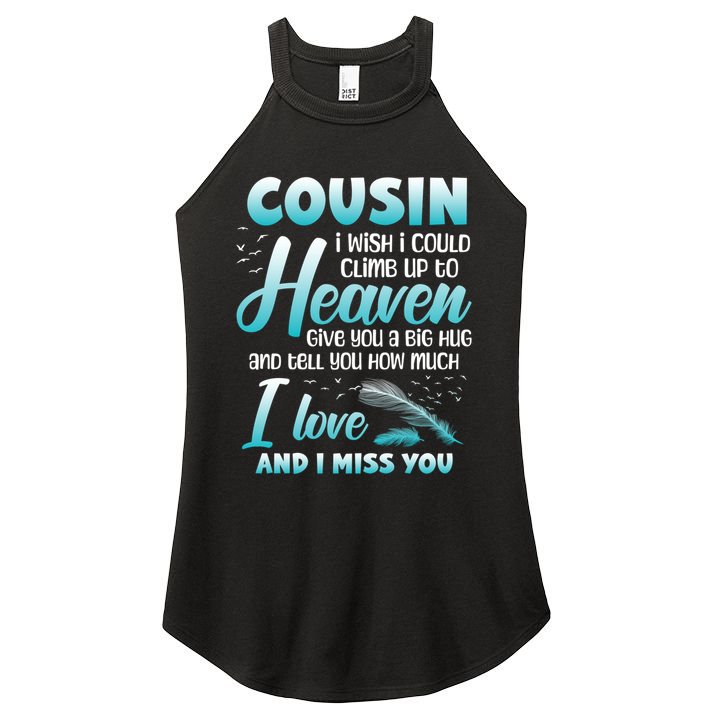 Cousin My Angel In Heaven I Love Miss You Family Memorial Gift Women's Perfect Tri Rocker Tank