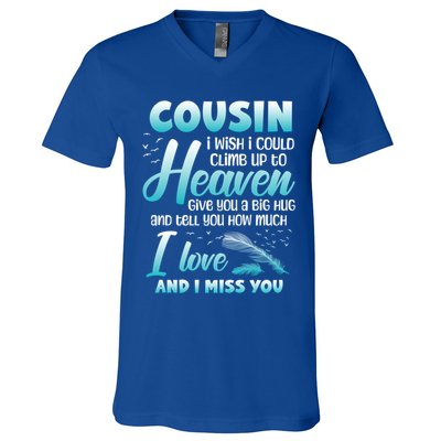 Cousin My Angel In Heaven I Love Miss You Family Memorial Gift V-Neck T-Shirt