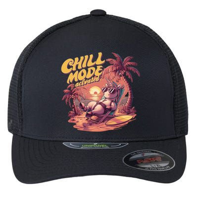 Chill Mode Activated Funny Unicorn Vacay Mode On Beach Vibe Gift Flexfit Unipanel Trucker Cap