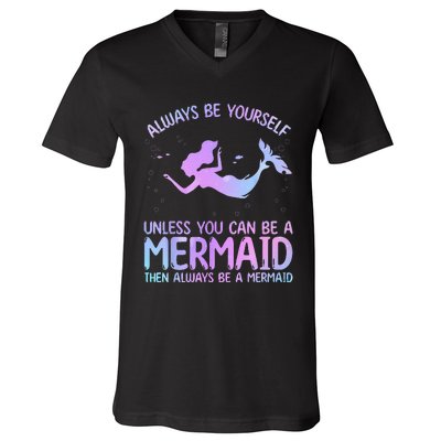 Cute Mermaid Art For  Sea Creature Mermaid Lover V-Neck T-Shirt