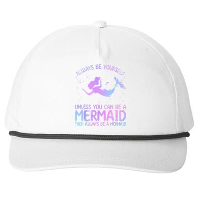 Cute Mermaid Art For  Sea Creature Mermaid Lover Snapback Five-Panel Rope Hat