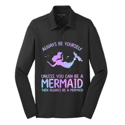 Cute Mermaid Art For  Sea Creature Mermaid Lover Silk Touch Performance Long Sleeve Polo