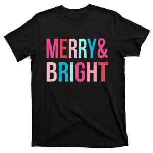 Colorful Merry And Bright Christmas Holiday T-Shirt