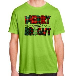 Christmas Merry And Bright Red And Green Patterns Adult ChromaSoft Performance T-Shirt