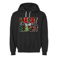 Christmas Merry And Bright Red And Green Patterns Garment-Dyed Fleece Hoodie