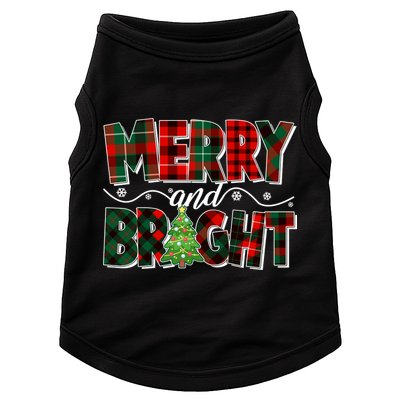 Christmas Merry And Bright Red And Green Patterns Doggie Tank