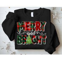 Christmas Merry And Bright Red And Green Patterns Sweatshirt