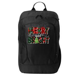 Christmas Merry And Bright Red And Green Patterns City Backpack